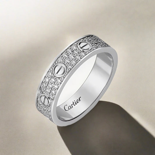 cartier dupe love ring with rhinestones