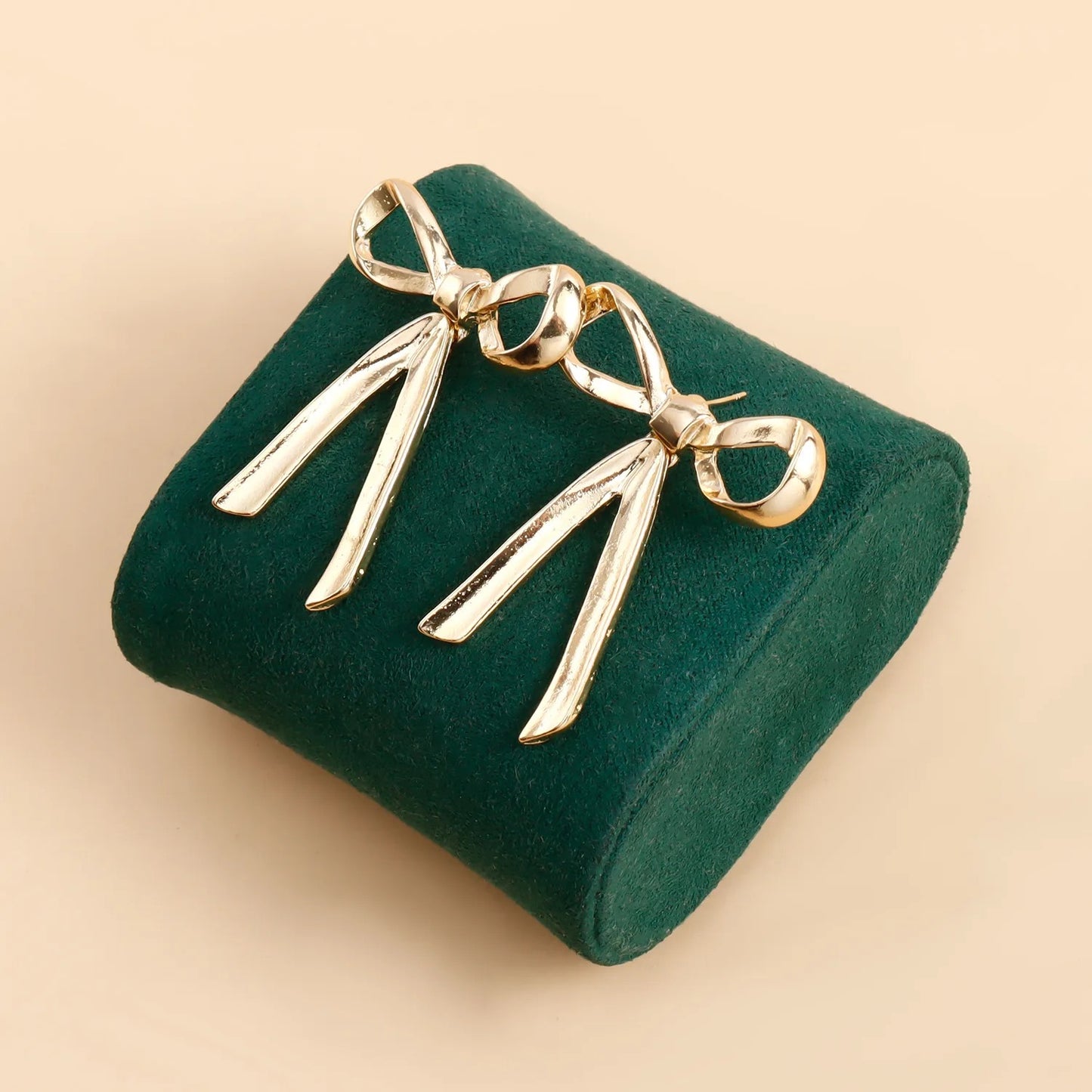 18k Gold Plated Sterling Silver Bow Knot Earrings | Christmas Gift Texture Statement Jewelry