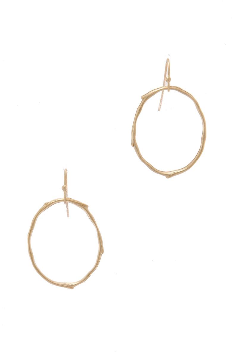 Textured Metal Circle Drop Earring - ANDRA'S