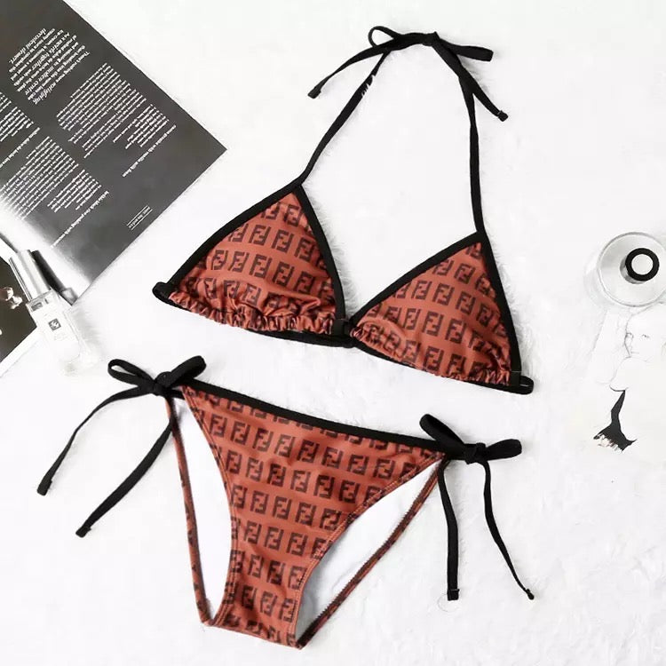 Mocha Muse Bikini – Fendi Inspired Monogram Luxe Set