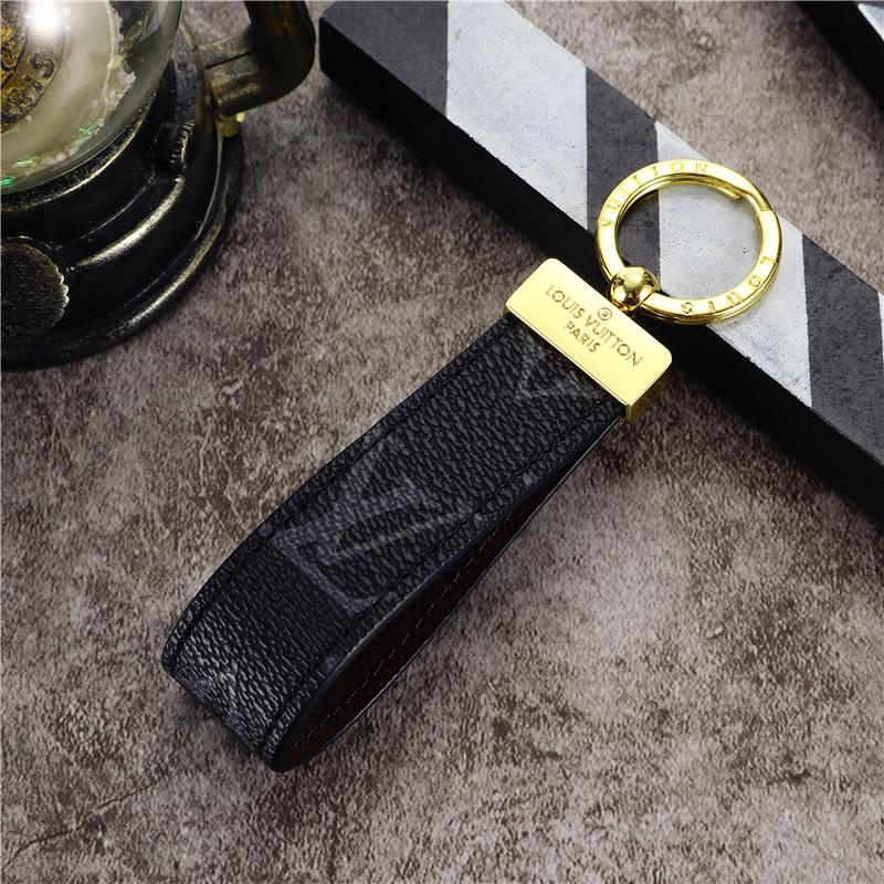 Black Monogram LV Keychain