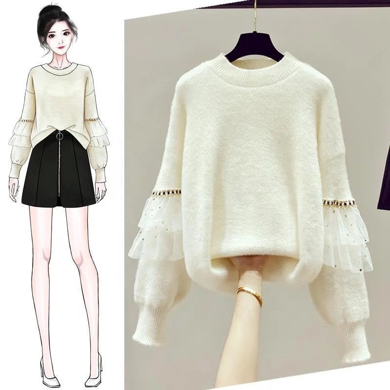 Starry Faux Fur Sweater