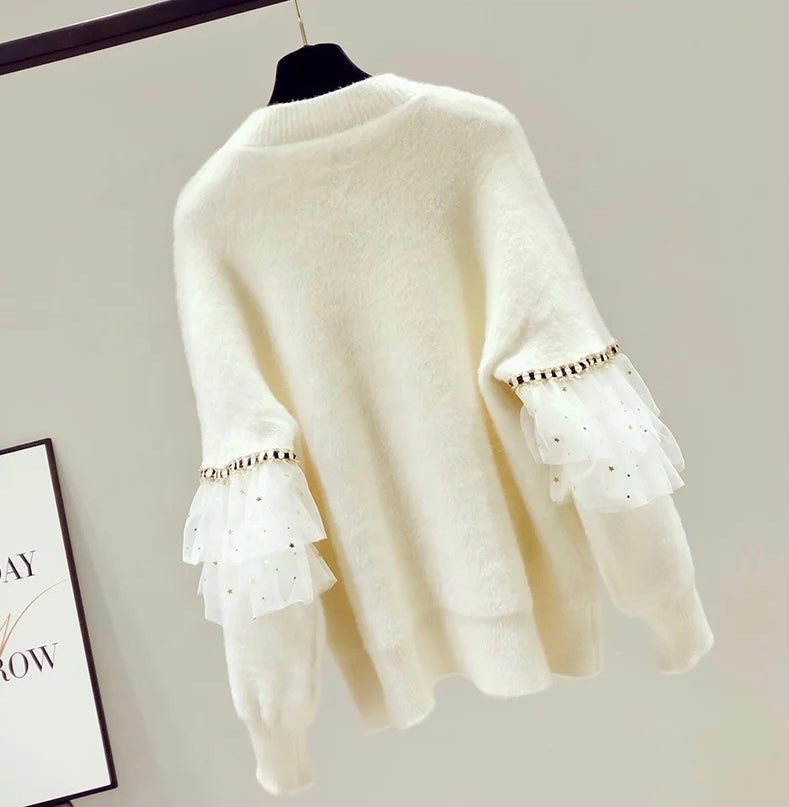 Starry Faux Fur Sweater