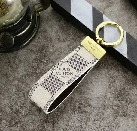 White LV Keychain