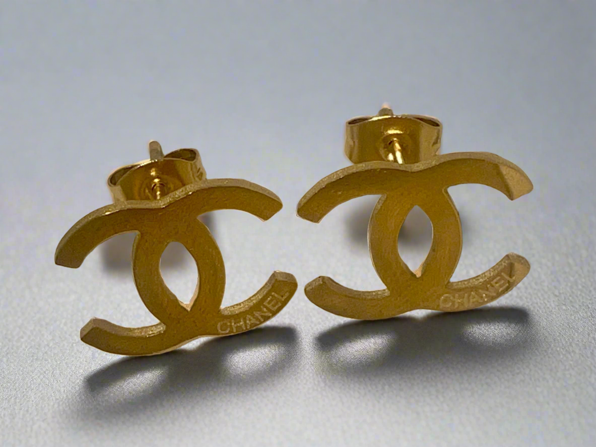 Mid Size CC Gold Studs