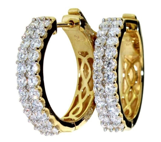 Signature 1.50ct VS Lab Diamond Hoop Earrings in Gold Overlay