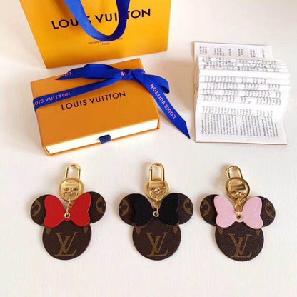 LV x MickeyMouse Keychain - Pink Bow