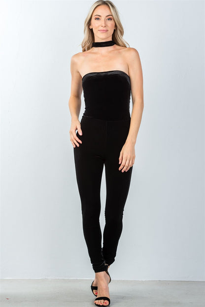 Velvet Choker Jumpsuit - ANDRA'S