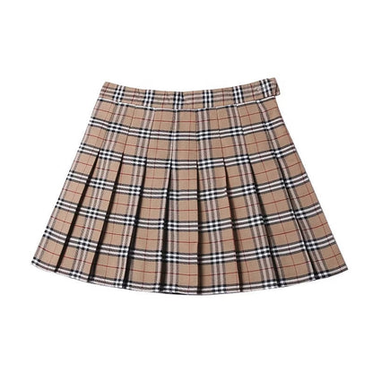 Checkered Pleated Skirt