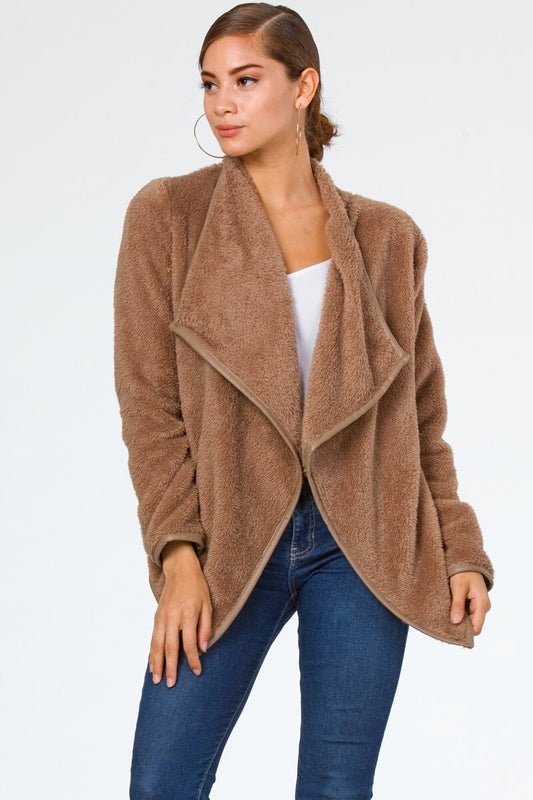 Mocha Faux Fur Jacket - ANDRA'S