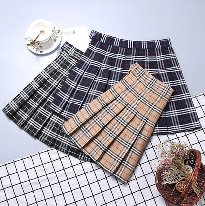 Checkered Pleated Skirt