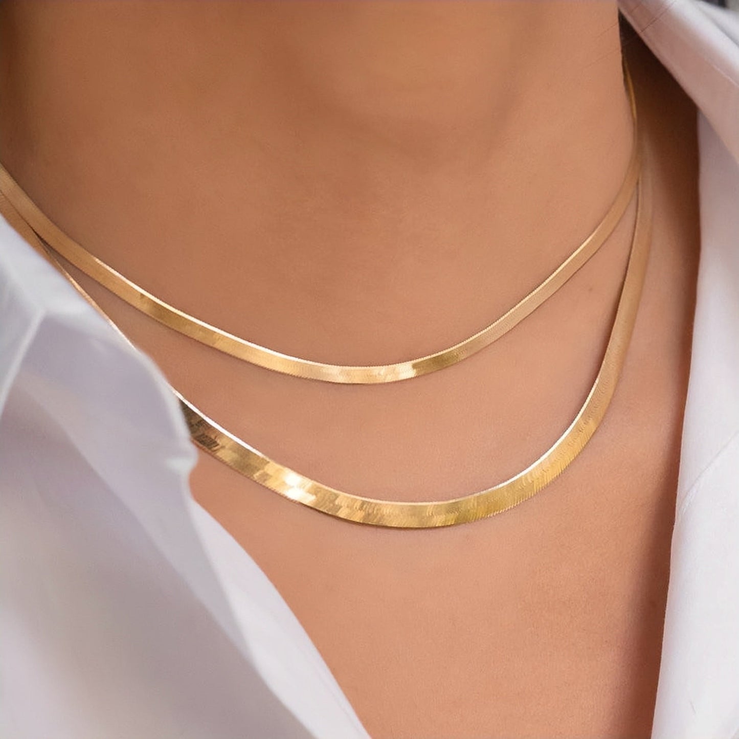 14K Gold Filled Flat Necklace