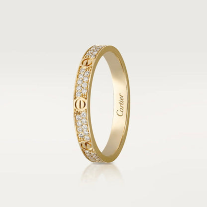 Gold L O V E Ring with diamonds