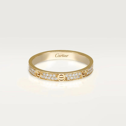 Gold L O V E Ring with diamonds