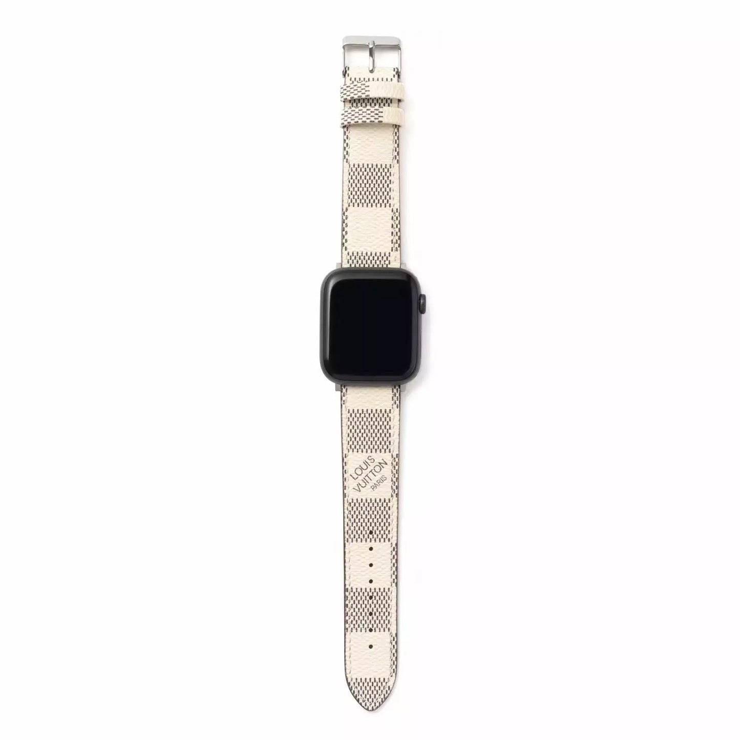 White Louis Vuitton Damier Apple Watch Band